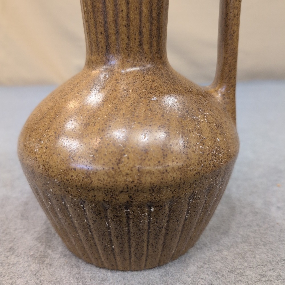 Vintage Monmouth Pottery‎ Brown Speckled Stoneware Pitcher Maple Leaf USA - Picture 4 of 10